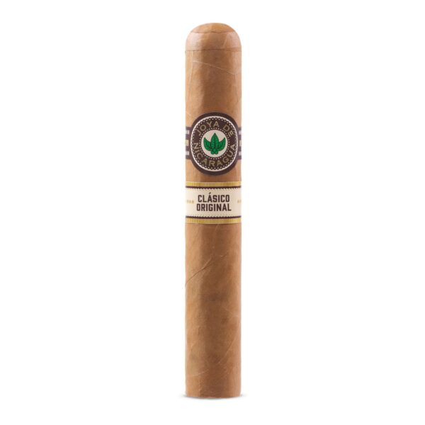 Joya de Nicaragua Clásico Robusto Zigarre mit hellbraunem Deckblatt und charakteristischer Banderole, traditionelle nicaraguanische Premiumzigarre