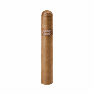 Zigarre im Robusto-Format mit braunem Deckblatt und braun-weißem Zigarrenring, darauf die Aufschrift "EL CRIOLLITO A. FLORES".