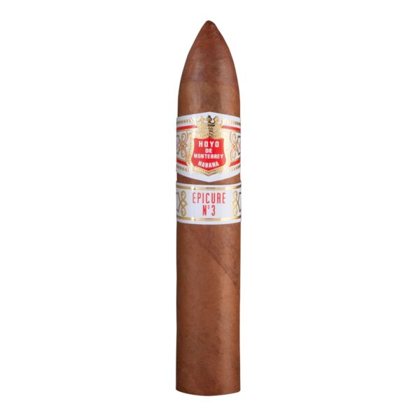 Hoyo de Monterrey Epicure No. 3 Zigarre mit spitz zulaufendem Kopf und edler, zweifarbiger Banderole, hochwertige kubanische Premiumzigarre